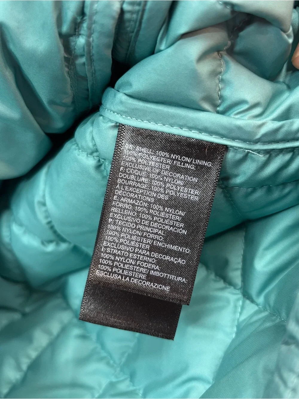 The North Face Men’s S Teal Thermoball Quilted Puffer Jacket full zip